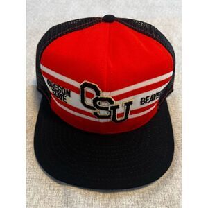 OSU Oregon State University Hat Cap AJD Lucky Stripe Snapback Vintage